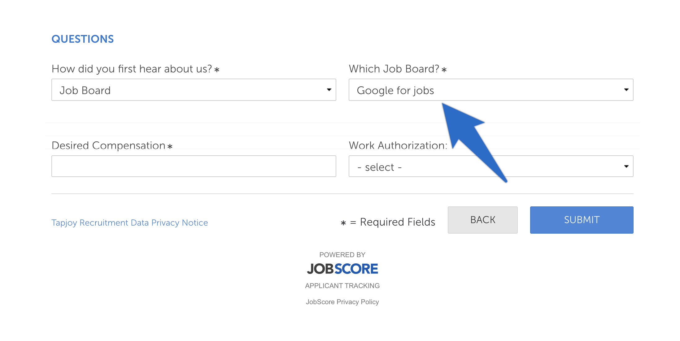 Track google for jobs as a candidate source in your ats