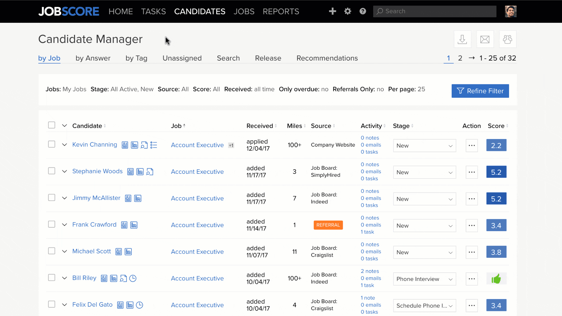 How to auto-send a candidate to a team member using the JobScore Action Menu and Workflow Templates