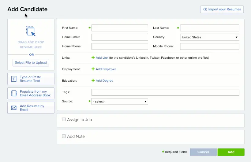 add candidates