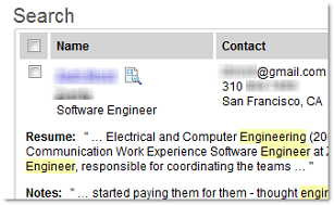 search resume text