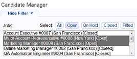 Candidate Manager Filters