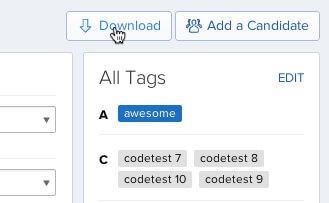 bulk actions, candidate lists