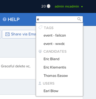 quick access, tagged candidate
