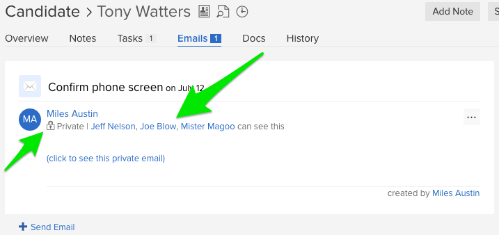 private emails option update