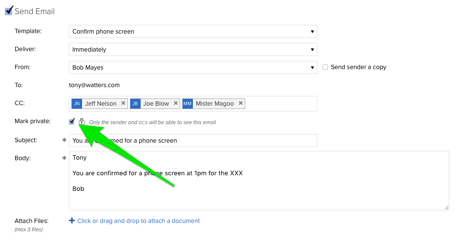 private email layouts