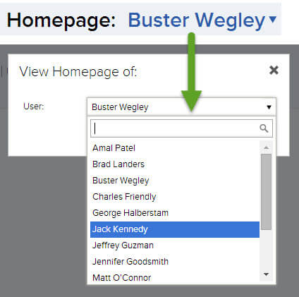 Reviewing user's homepage